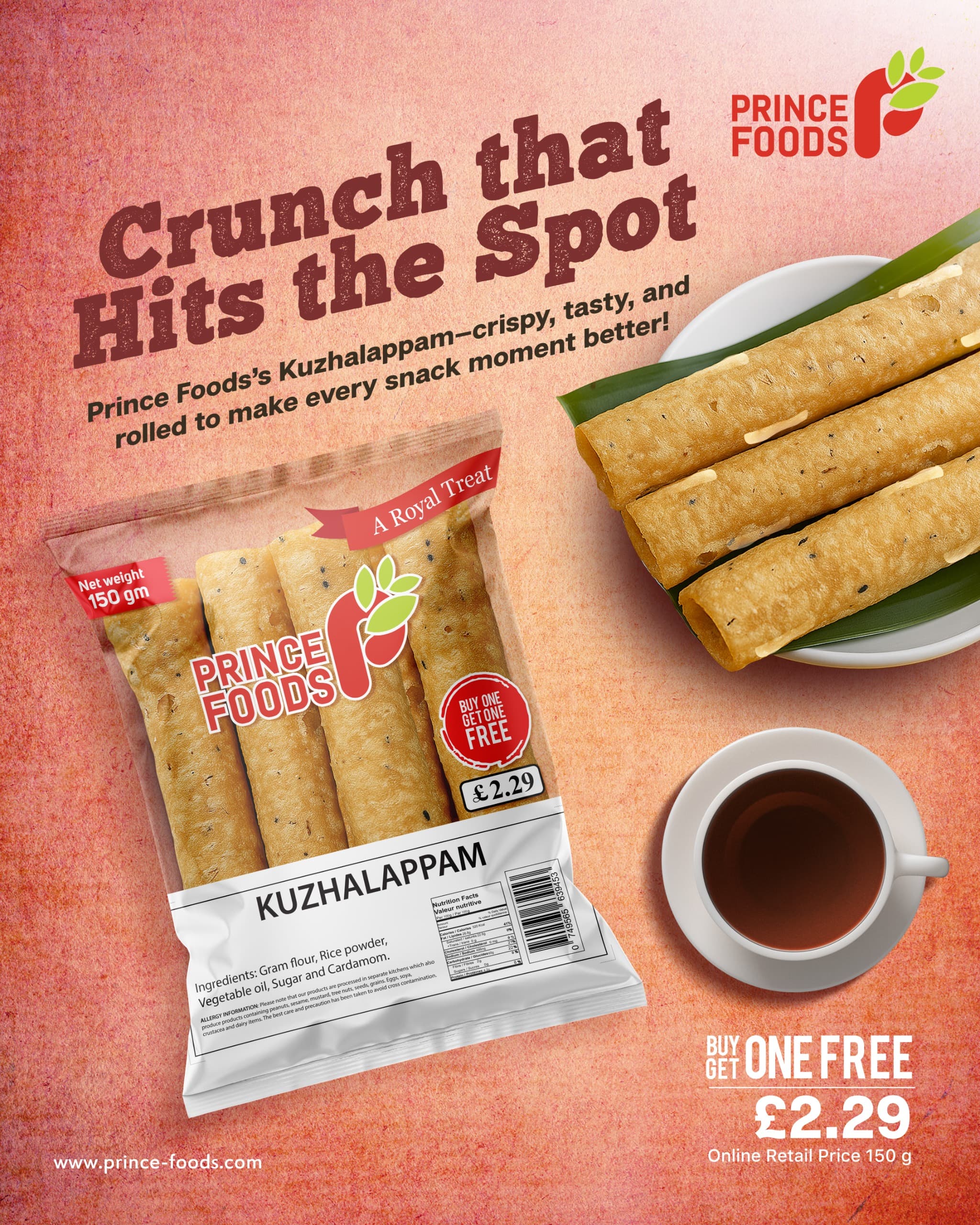 Prince Foods Kuzhalappam 150g Buy 1 Get 1 Free!