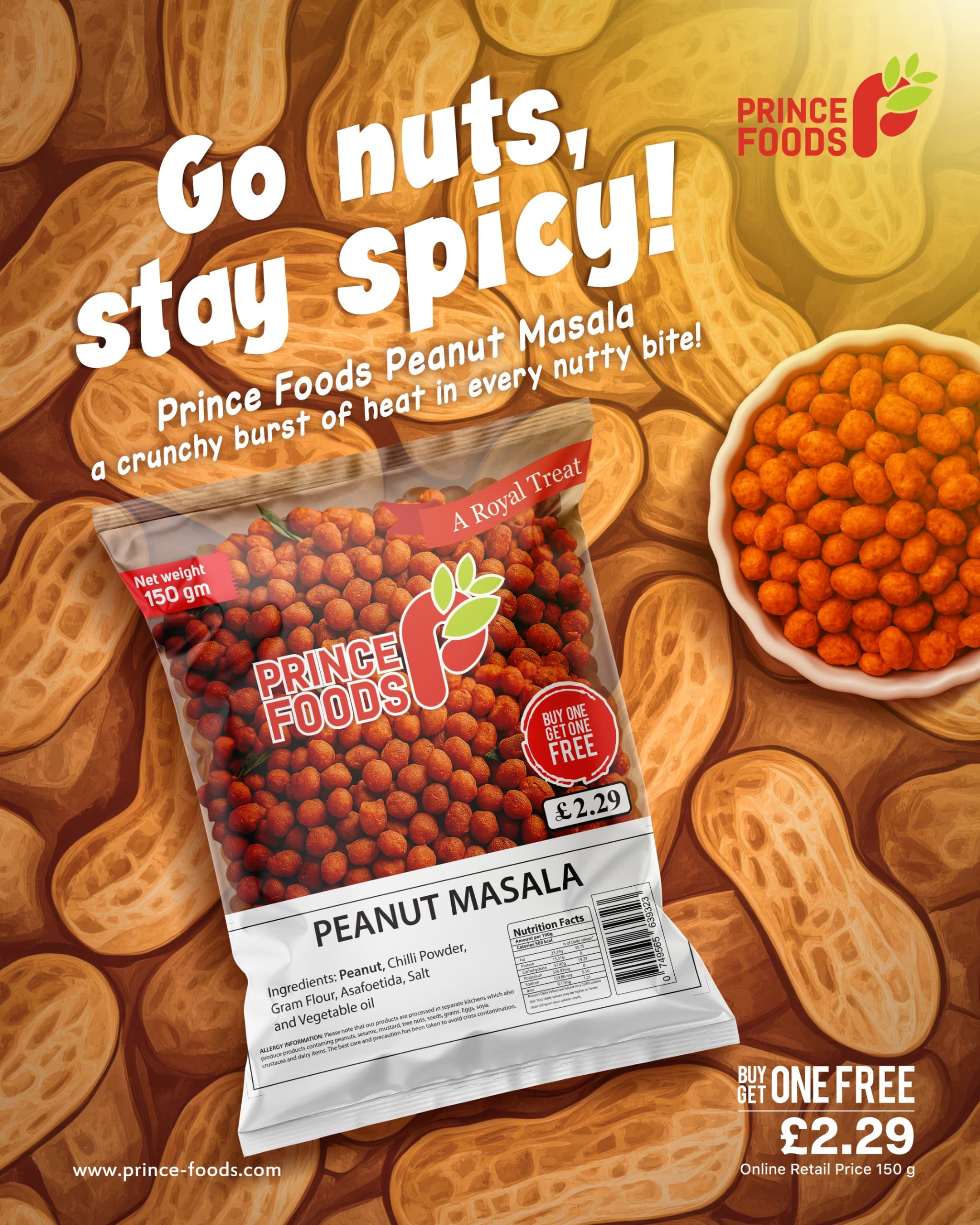 Prince Foods Peanut Masala 150g Buy 1 Get 1 Free!